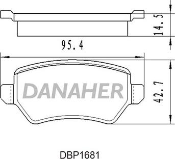 Danaher DBP1681 - Bremžu uzliku kompl., Disku bremzes autodraugiem.lv