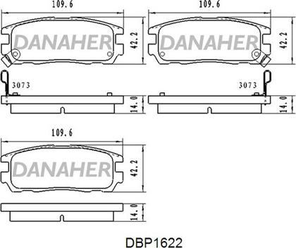 Danaher DBP1622 - Bremžu uzliku kompl., Disku bremzes autodraugiem.lv