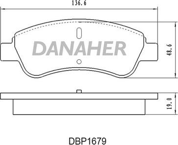 Danaher DBP1679 - Bremžu uzliku kompl., Disku bremzes autodraugiem.lv