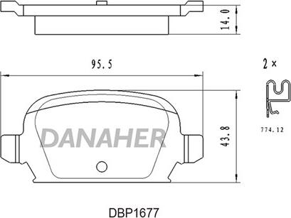 Danaher DBP1677 - Bremžu uzliku kompl., Disku bremzes autodraugiem.lv
