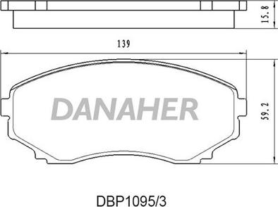 Danaher DBP1095/3 - Bremžu uzliku kompl., Disku bremzes autodraugiem.lv