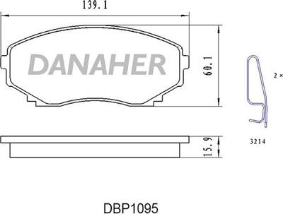 Danaher DBP1095 - Bremžu uzliku kompl., Disku bremzes autodraugiem.lv