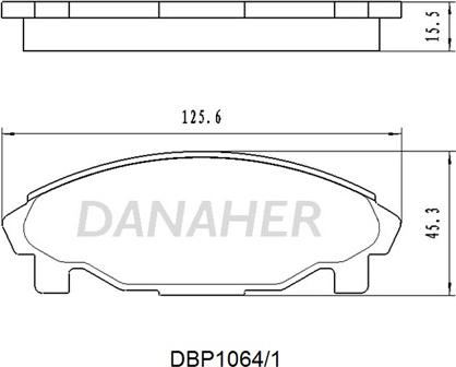 Danaher DBP1064/1 - Bremžu uzliku kompl., Disku bremzes autodraugiem.lv