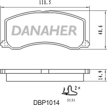 Danaher DBP1014 - Bremžu uzliku kompl., Disku bremzes autodraugiem.lv