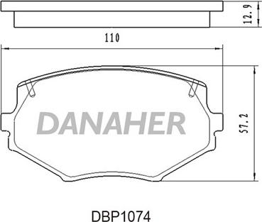 Danaher DBP1074 - Bremžu uzliku kompl., Disku bremzes autodraugiem.lv