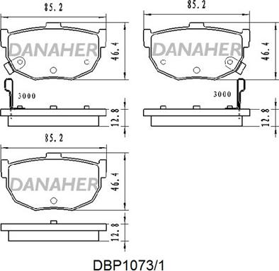 Danaher DBP1073/1 - Bremžu uzliku kompl., Disku bremzes autodraugiem.lv