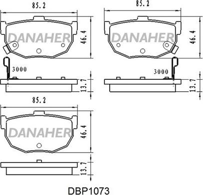 Danaher DBP1073 - Bremžu uzliku kompl., Disku bremzes autodraugiem.lv