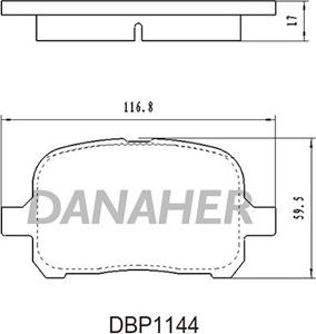 Danaher DBP1144 - Bremžu uzliku kompl., Disku bremzes autodraugiem.lv