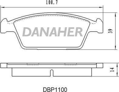 Danaher DBP1100 - Bremžu uzliku kompl., Disku bremzes autodraugiem.lv