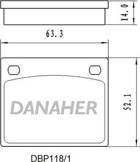 Danaher DBP118/1 - Bremžu uzliku kompl., Disku bremzes autodraugiem.lv