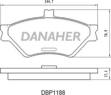 Danaher DBP1188 - Bremžu uzliku kompl., Disku bremzes autodraugiem.lv