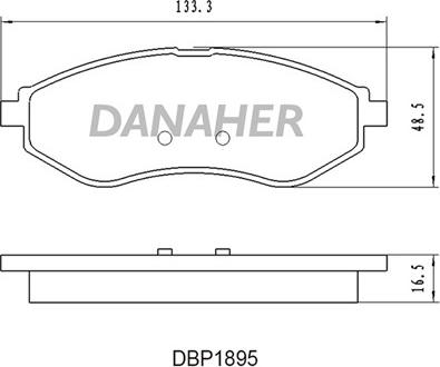 Danaher DBP1895 - Bremžu uzliku kompl., Disku bremzes autodraugiem.lv