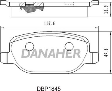Danaher DBP1845 - Bremžu uzliku kompl., Disku bremzes autodraugiem.lv