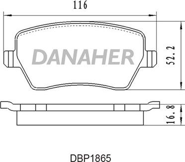 Danaher DBP1865 - Bremžu uzliku kompl., Disku bremzes autodraugiem.lv