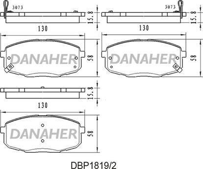 Danaher DBP1819/2 - Bremžu uzliku kompl., Disku bremzes autodraugiem.lv