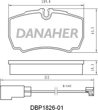 Danaher DBP1826-01 - Bremžu uzliku kompl., Disku bremzes autodraugiem.lv