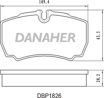 Danaher DBP1826 - Bremžu uzliku kompl., Disku bremzes autodraugiem.lv