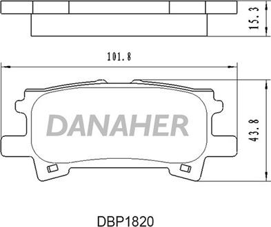 Danaher DBP1820 - Bremžu uzliku kompl., Disku bremzes autodraugiem.lv