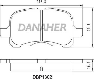 Danaher DBP1302 - Bremžu uzliku kompl., Disku bremzes autodraugiem.lv