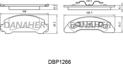 Danaher DBP1266 - Bremžu uzliku kompl., Disku bremzes autodraugiem.lv