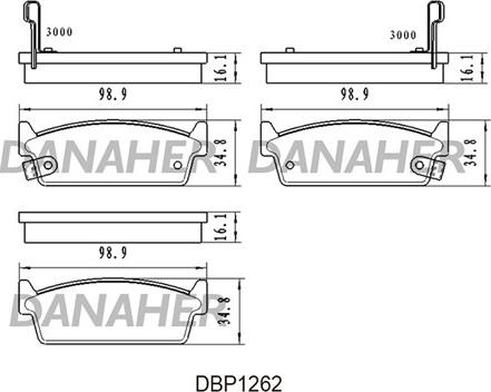Danaher DBP1262 - Bremžu uzliku kompl., Disku bremzes autodraugiem.lv