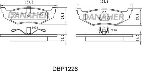 Danaher DBP1226 - Bremžu uzliku kompl., Disku bremzes autodraugiem.lv