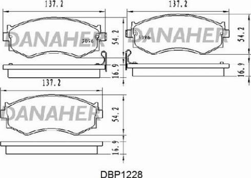 Danaher DBP1228 - Bremžu uzliku kompl., Disku bremzes autodraugiem.lv
