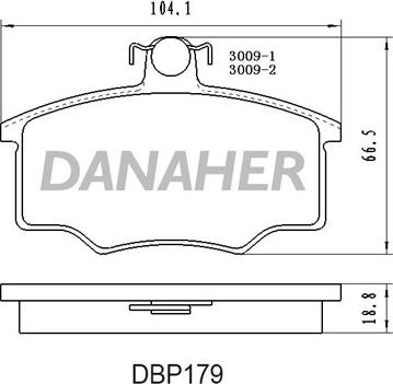 Danaher DBP179 - Bremžu uzliku kompl., Disku bremzes autodraugiem.lv