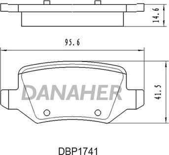 Danaher DBP1741 - Bremžu uzliku kompl., Disku bremzes autodraugiem.lv