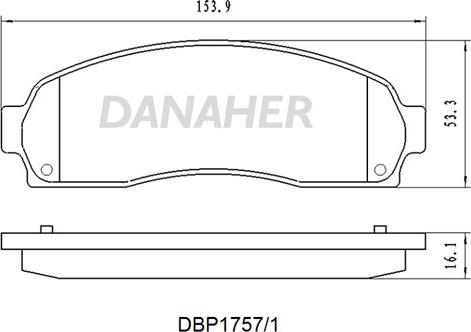 Danaher DBP1757/1 - Bremžu uzliku kompl., Disku bremzes autodraugiem.lv