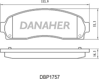 Danaher DBP1757 - Bremžu uzliku kompl., Disku bremzes autodraugiem.lv