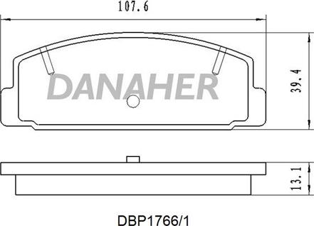 Danaher DBP1766/1 - Bremžu uzliku kompl., Disku bremzes autodraugiem.lv