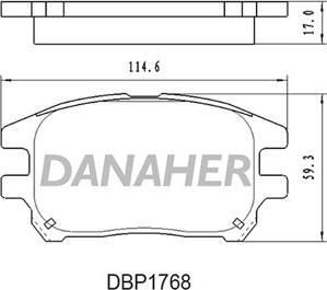 Danaher DBP1768 - Bremžu uzliku kompl., Disku bremzes autodraugiem.lv
