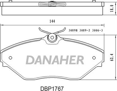 Danaher DBP1767 - Bremžu uzliku kompl., Disku bremzes autodraugiem.lv