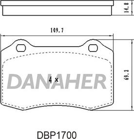 Danaher DBP1700 - Bremžu uzliku kompl., Disku bremzes autodraugiem.lv