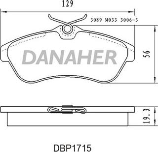 Danaher DBP1715 - Bremžu uzliku kompl., Disku bremzes autodraugiem.lv
