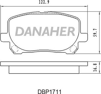 Danaher DBP1711 - Bremžu uzliku kompl., Disku bremzes autodraugiem.lv