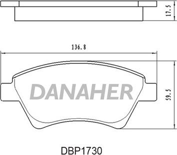 Danaher DBP1730 - Bremžu uzliku kompl., Disku bremzes autodraugiem.lv