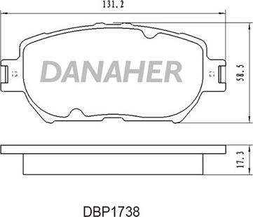 Danaher DBP1738 - Bremžu uzliku kompl., Disku bremzes autodraugiem.lv