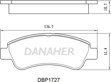 Danaher DBP1727 - Bremžu uzliku kompl., Disku bremzes autodraugiem.lv