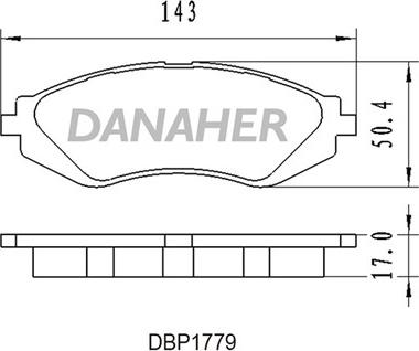 Danaher DBP1779 - Bremžu uzliku kompl., Disku bremzes autodraugiem.lv