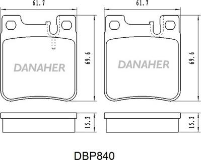 Danaher DBP841 - Bremžu uzliku kompl., Disku bremzes autodraugiem.lv