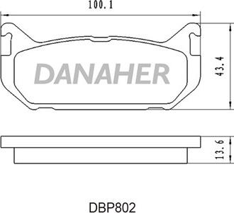 Danaher DBP802 - Bremžu uzliku kompl., Disku bremzes autodraugiem.lv
