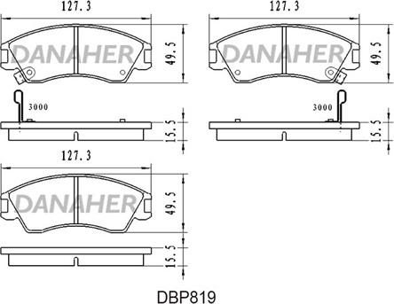 Danaher DBP819 - Bremžu uzliku kompl., Disku bremzes autodraugiem.lv