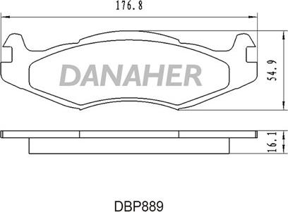 Danaher DBP889 - Bremžu uzliku kompl., Disku bremzes autodraugiem.lv