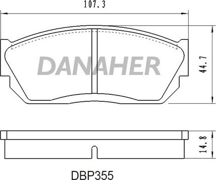 Danaher DBP355 - Bremžu uzliku kompl., Disku bremzes autodraugiem.lv