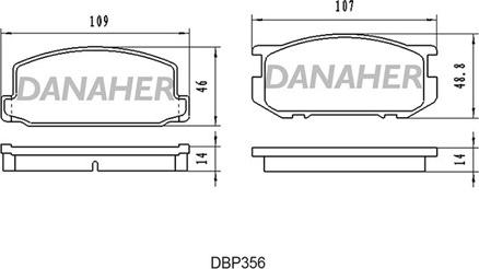 Danaher DBP356 - Bremžu uzliku kompl., Disku bremzes autodraugiem.lv