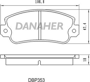 Danaher DBP353 - Bremžu uzliku kompl., Disku bremzes autodraugiem.lv