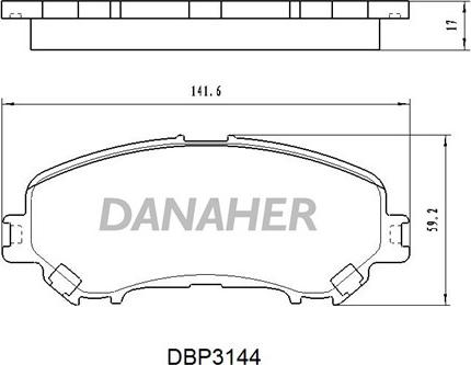 Danaher DBP3144 - Bremžu uzliku kompl., Disku bremzes autodraugiem.lv