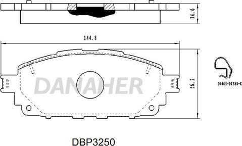 Danaher DBP3250 - Bremžu uzliku kompl., Disku bremzes autodraugiem.lv